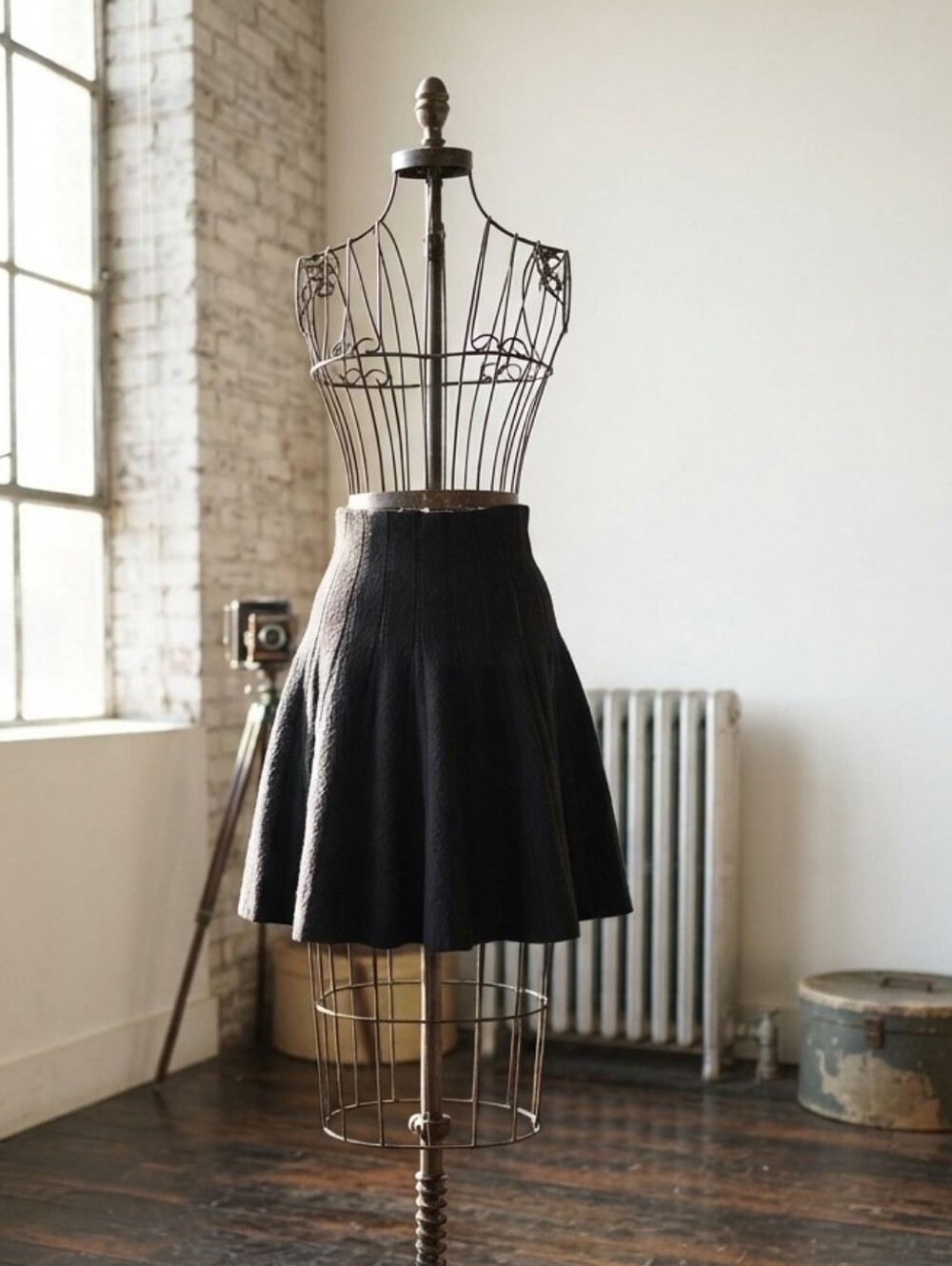 Saks Fifth Avenue Black Flared Skater Skirt Size Small